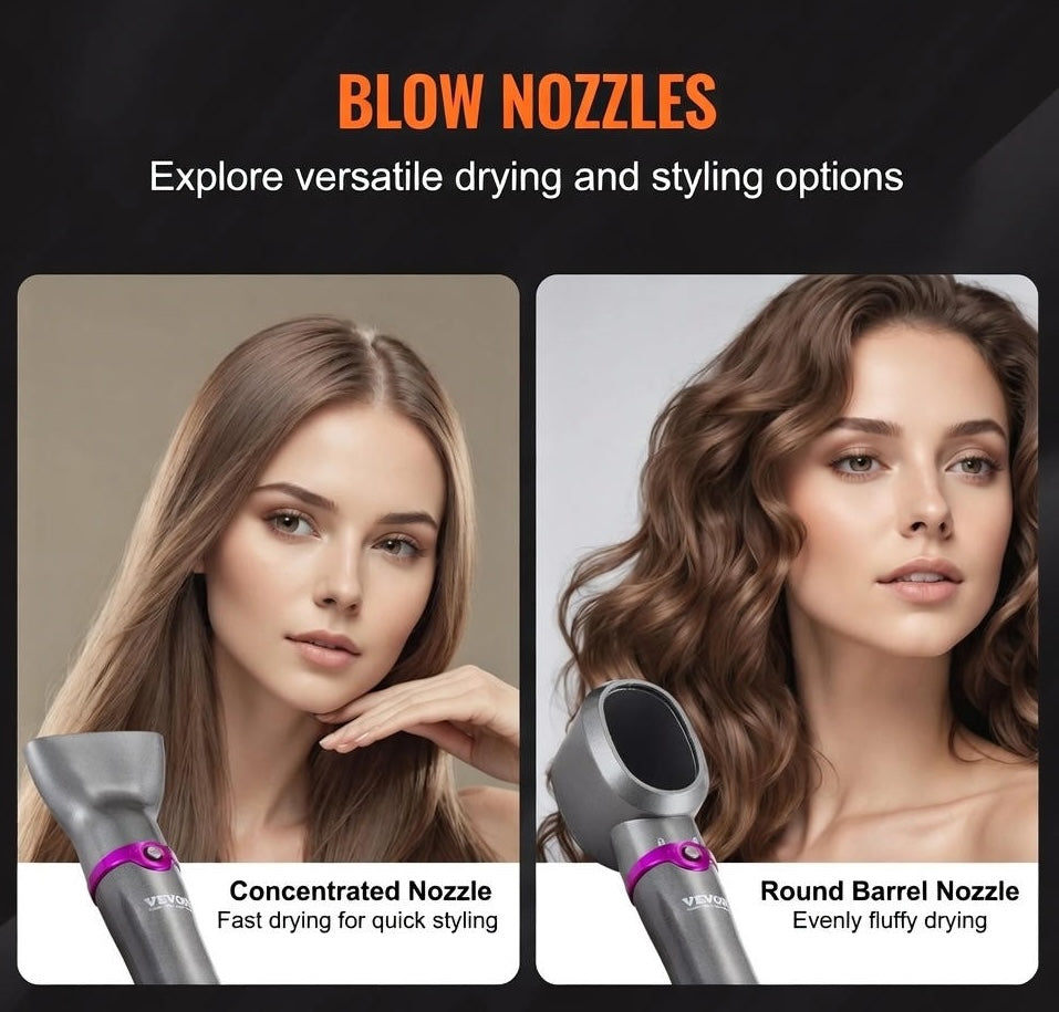 Vevor?Hair Dryer Brush 5-In-1 Hot Hair Styler Upgraded Negative Ion for Curling