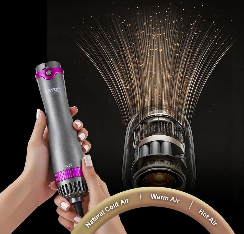 Vevor?Hair Dryer Brush 5-In-1 Hot Hair Styler Upgraded Negative Ion for Curling