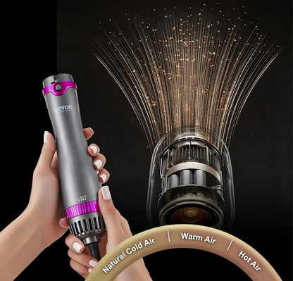 Vevor?Hair Dryer Brush 5-In-1 Hot Hair Styler Upgraded Negative Ion for Curling