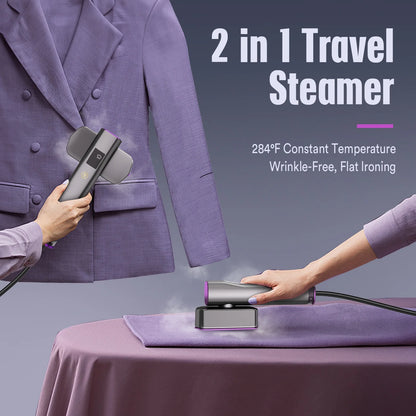 Steamer for Clothes,  Portable Travel Steamer & Iron 2 in 1, 3 Adjustable Steam Levels